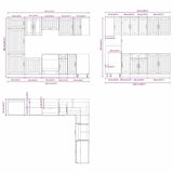 14 Piece Kitchen Cabinet Set Lucca White Engineered Wood 3314981