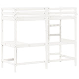 Loft Bed without Mattress White 80x200 cm Solid Wood Pine 842855
