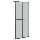 ZNTS Walk-in Shower Wall with Shelf Black 100x195 cm ESG Glass&Aluminium 3185477