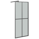 Walk-in Shower Wall with Shelf Black 90x195 cm ESG Glass&Aluminium 3185465