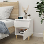 ZNTS Bedside Cabinet High Gloss White 40x35x50 cm 821830