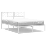 Metal Bed Frame without Mattress with Headboard White 120x200cm 372226