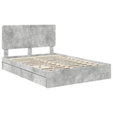 Storage Bed Concrete Grey 150 x 200 cm Engineered Wood 3412675