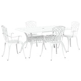 Garden Dining Set 5 pcs White Aluminium 3334678