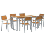 Garden Dining Set 7 pcs Grey and brown 160 x 80 x 75 cm 3284370