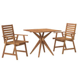 3 Piece Garden Dining Set Solid Wood Acacia 3283568