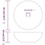 Countertop Basin White and Blue Round 41x14 cm Ceramic 155048