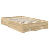 Bed Frame with Drawer Sonoma Oak 135 x 190 cm Engineered Wood 3409660