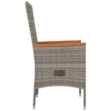 Reclining Garden Chairs with Cushions 2 pcs Grey Poly Rattan 319530