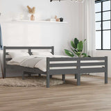 Bed Frame without Mattress Grey Solid Wood 140x190 cm 814801