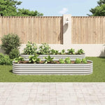 Garden Raised Bed 320x80x44 cm Galvanised Steel Silver 45517