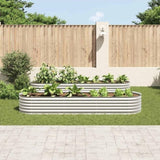 Garden Raised Bed 320x80x44 cm Galvanised Steel Silver 45517