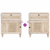 Bedside Cabinet Beige 50 x 33 x 60 cm Solid Acacia wood 4018124