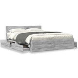 Bed Frame with Headboard without Mattress Grey Sonoma 160x200 cm 3295553