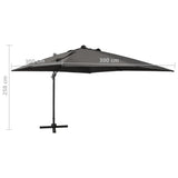 Cantilever Garden Parasol with Pole and LED Lights Anthracite 300 cm 312346