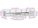 Sectional Sofa Set 6 pcs Natural Solid Acacia Wood 3374844