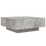 Coffee Table with LED Lights Concrete Grey 80x80x31 cm 836591