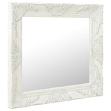320332 Wall Mirror Baroque Style 60x60 cm White