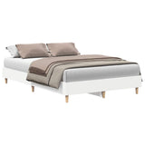 Bed Frame No Mattress White 135x190 cm Double Engineered Wood 861066