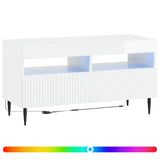 LED TV Cabinet High Gloss White Engineered Wood 896999