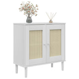 Sideboard SENJA Rattan Look White 80x35x80 cm Solid Wood Pine 358032