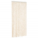Fly Curtain Beige and White 90x200 cm Chenille 377341