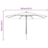Garden Parasol with Wooden Pole 350 cm Green 44528