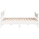 Bed Frame without Mattress White 200x200 cm Solid Wood Pine 3216370