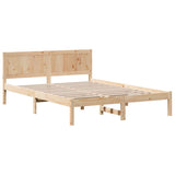 Bed Frame Brown 140 x 200 cm Solid Pine wood 872188