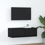 TV Cabinet Black Oak 80x31x25.5 cm Engineered Wood 861510