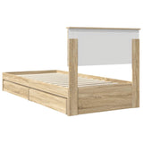Storage Bed with Drawer Sonoma Oak 90 x 200 cm Engineered Wood 3408503