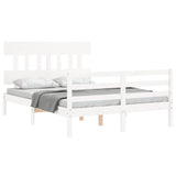 Bed Frame without Mattress White 140x190 cm Solid Wood 3195137