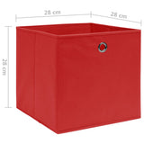 Storage Boxes 10 pcs Non-woven Fabric 28x28x28 cm Red 325221