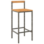 3 Piece Garden Bar Set Grey Poly Rattan&Solid Wood Acacia 3187719