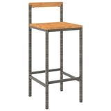 5 Piece Garden Bar Set Grey Poly Rattan&Solid Wood Acacia 3187721
