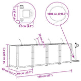 Garden Planter 4 pcs Brown 160 x 40 x 52 cm Plastic 42002834