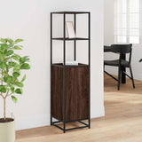 Highboard Brown Oak 35.5x35x139 cm Engineered Wood and Metal 849048