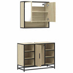 ZNTS 2 Piece Bathroom Furniture Set Sonoma Oak Engineered Wood 3300941