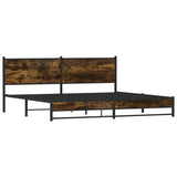 Metal Bed Frame without Mattress Smoked Oak 193x203 cm 3301383