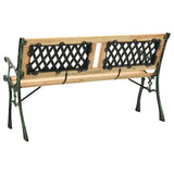 312033 Garden Bench 122 cm Cast Iron and Solid Firwood
