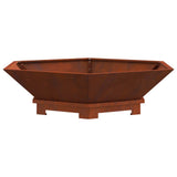 Fire Pit Brown 100 x 100 x 28 cm Weathering Steel 858999