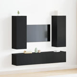 Entertainment Centre 4 pcs Black oak Large Engineered wood 3393424