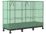 Garden Planter with Greenhouse Cover&Wheels 3 pcs Brown PP 3423061