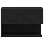 ZNTS Wall-Mounted Bedside Cabinets - Black Oak Engineered Wood 862735