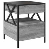 Coffee Table with Infinity LED Grey Sonoma 40x40x51 cm 847720