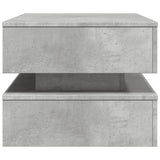 ZNTS Coffee Table with LED Lights Concrete Grey 90x50x40 cm 839864