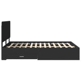 Bed Frame with Headboard Black 140 x 200 cm Engineered Wood 3412775