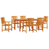 Garden Dining Set 7 pcs Brown Solid Acacia Wood 3375679