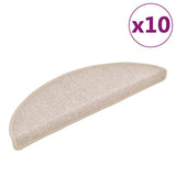 Stair Mats 10 pcs 56x17x3 cm Taupe Half Round 149747