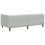 Corner Bed Frame with Headboard Light Grey 90 x 190 cm Velvet 42016596